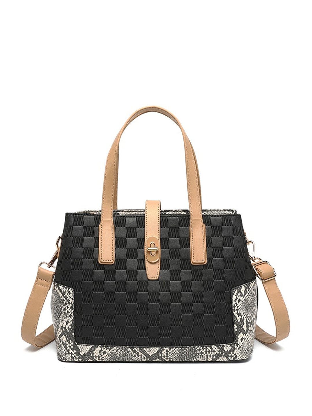 

Diana Korr Textured Structured Shoulder Bag, Black