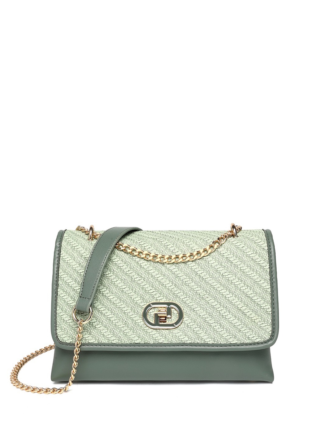 

Diana Korr Self Design PU Structured Sling Bag, Green