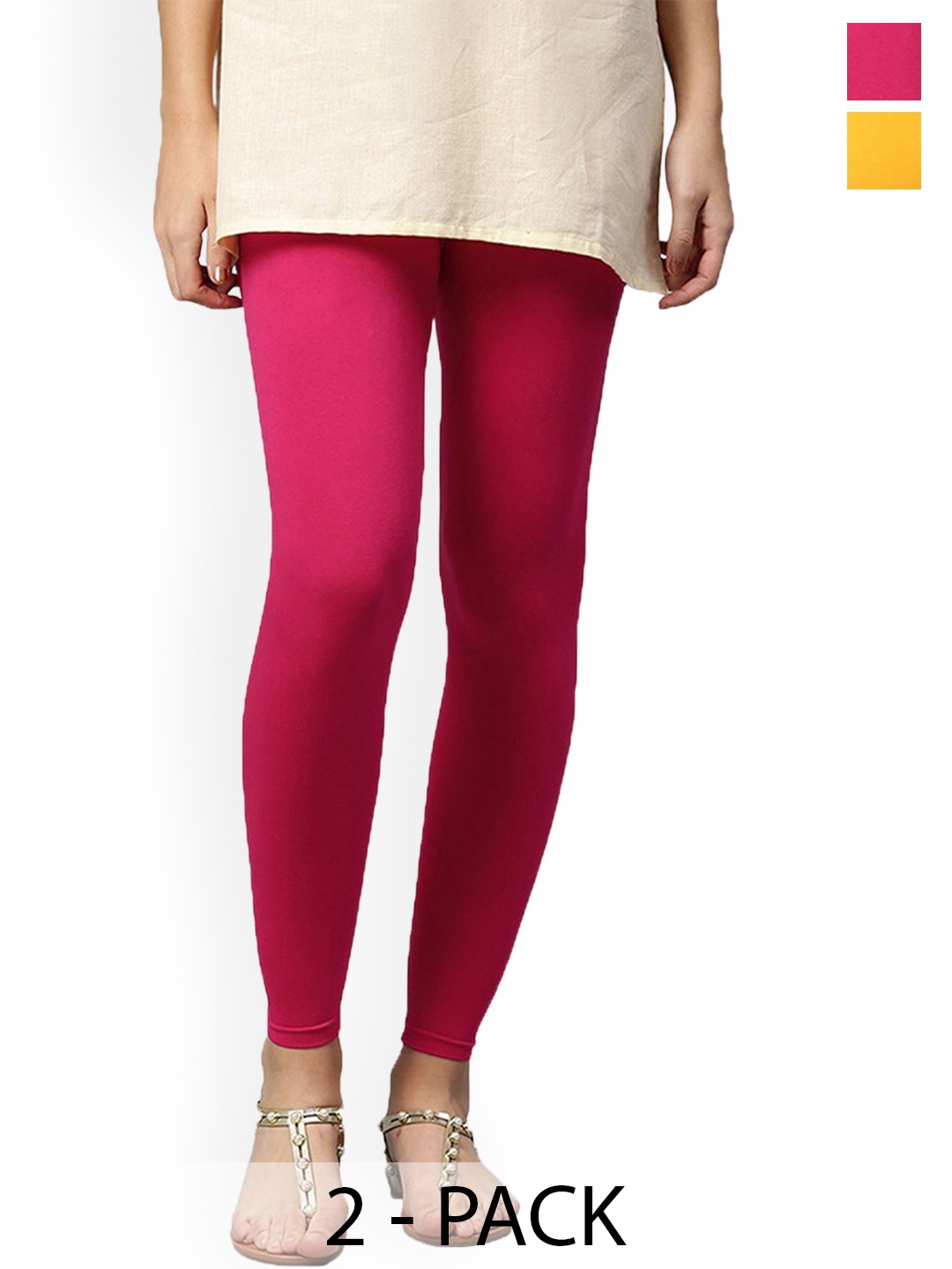 

FUBAR Pack Of 2 Ankle Length Leggings, Pink