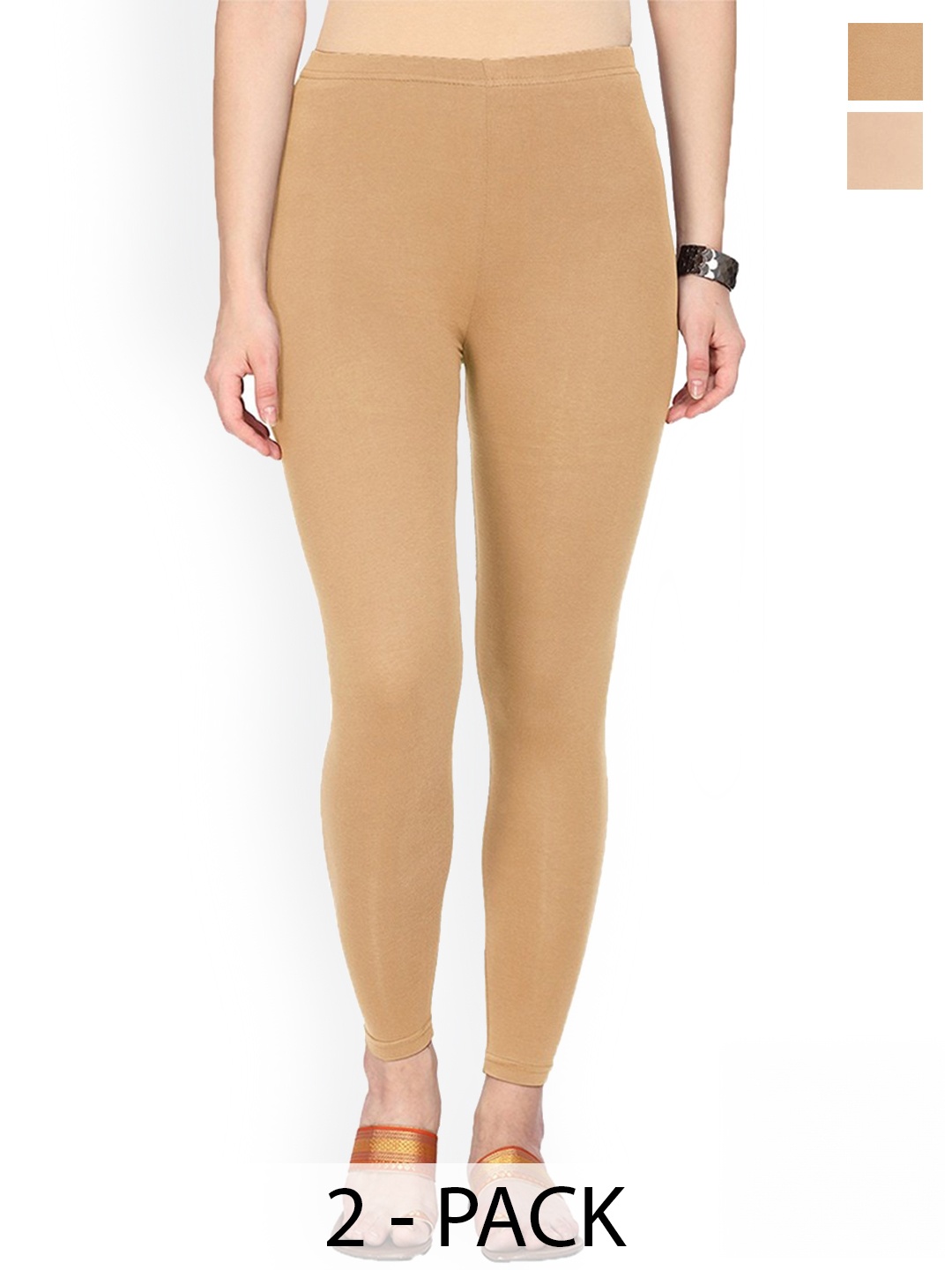 

FUBAR Pack Of 2 Ankle-Length Leggings, Tan