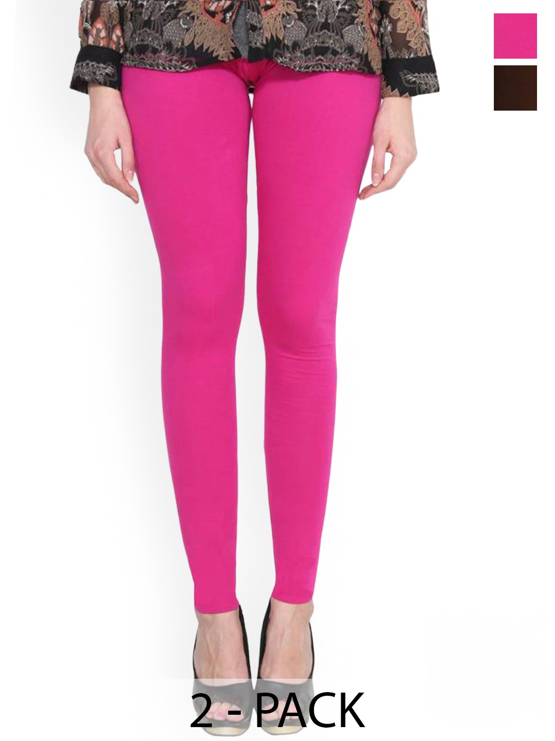 

FUBAR Pack Of 2 Ankle-Length Leggings, Pink