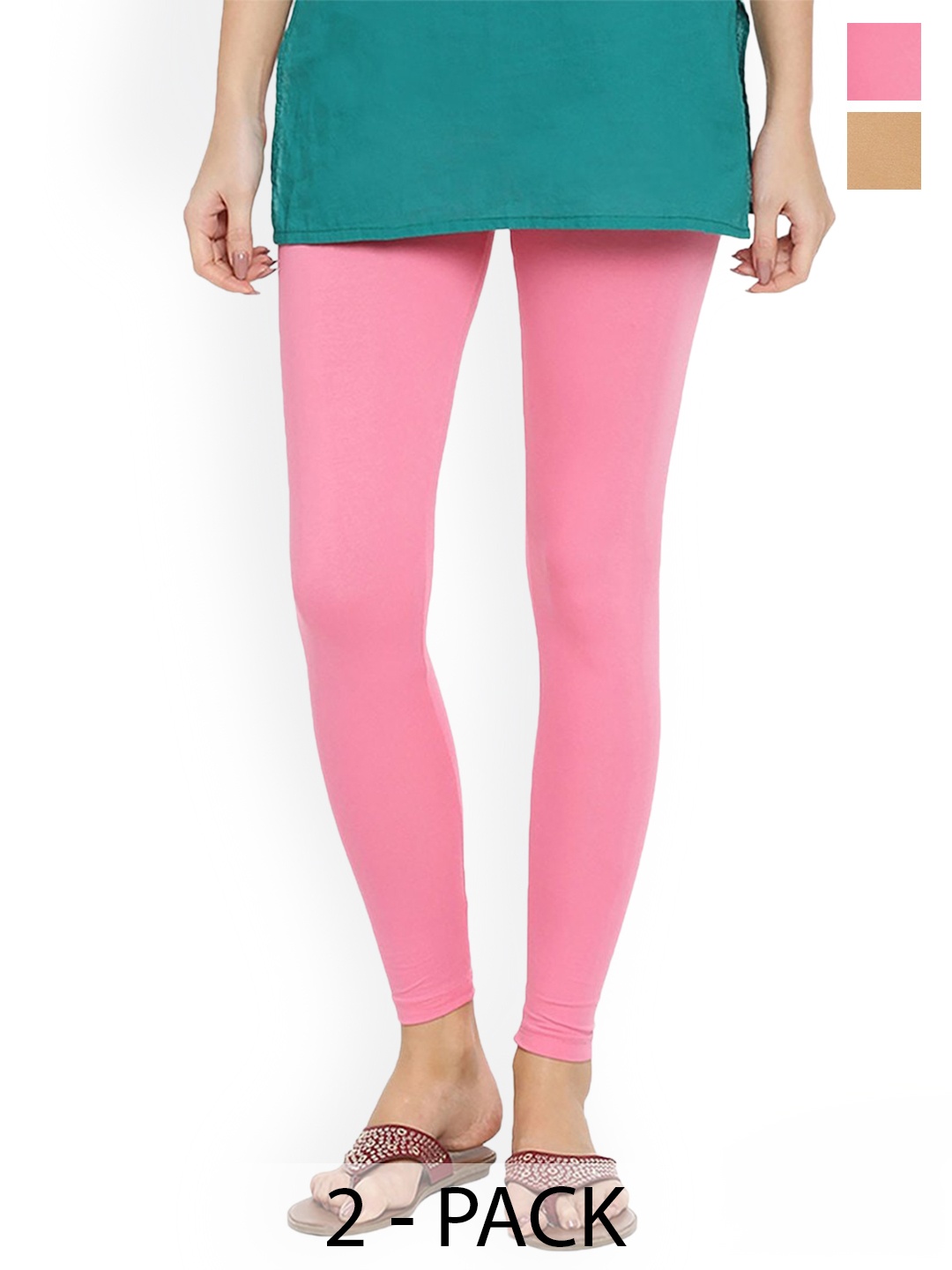 

FUBAR Pack Of 2 Ankle-Length Leggings, Tan