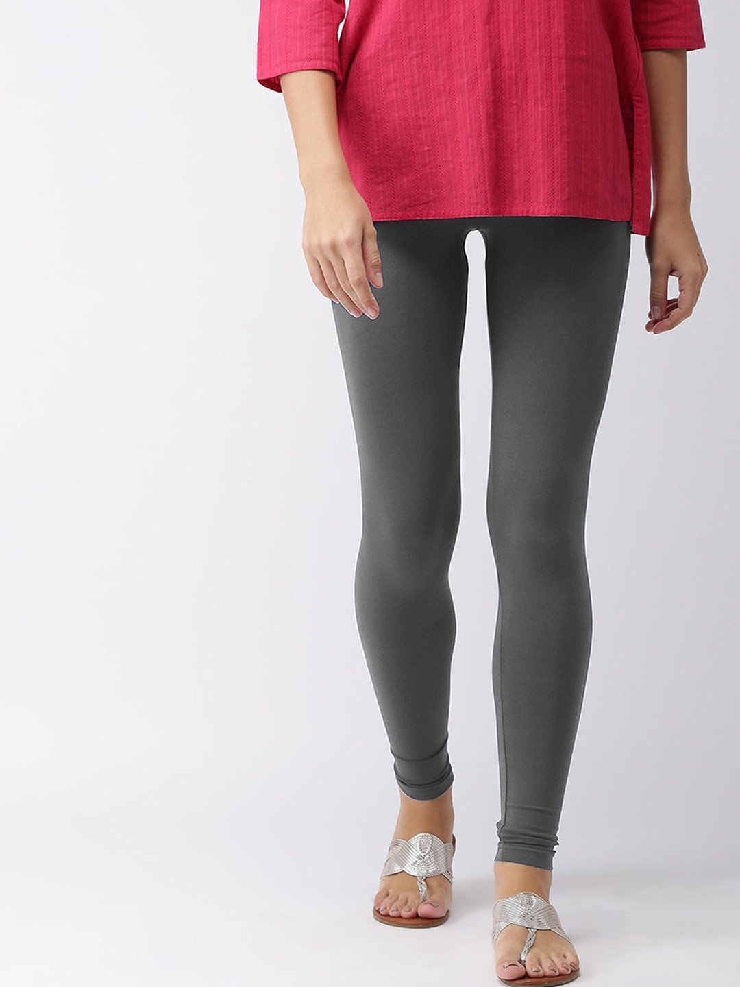

FUBAR Churidar Length Cotton Lycra Leggings, Grey