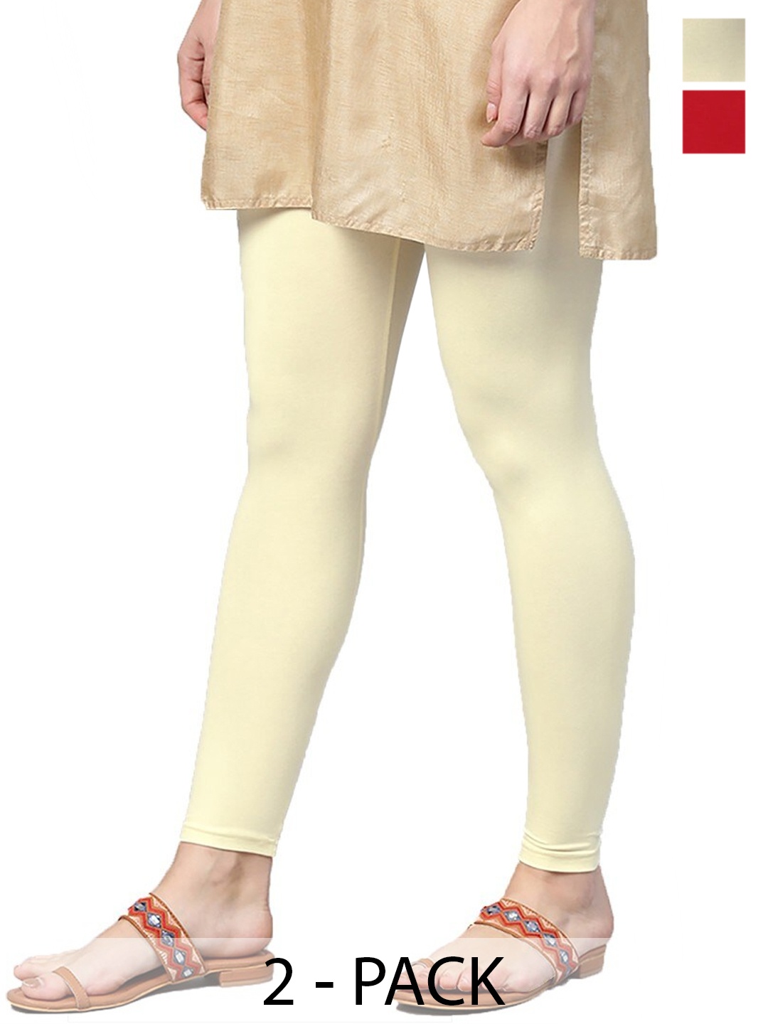 

FUBAR Pack Of 2 Ankle Length Leggings, Off white