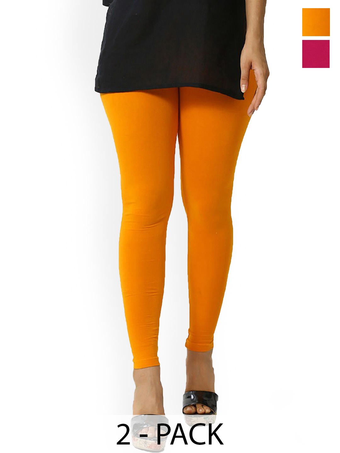 

FUBAR Pack Of 2 Ankle Length Leggings, Pink