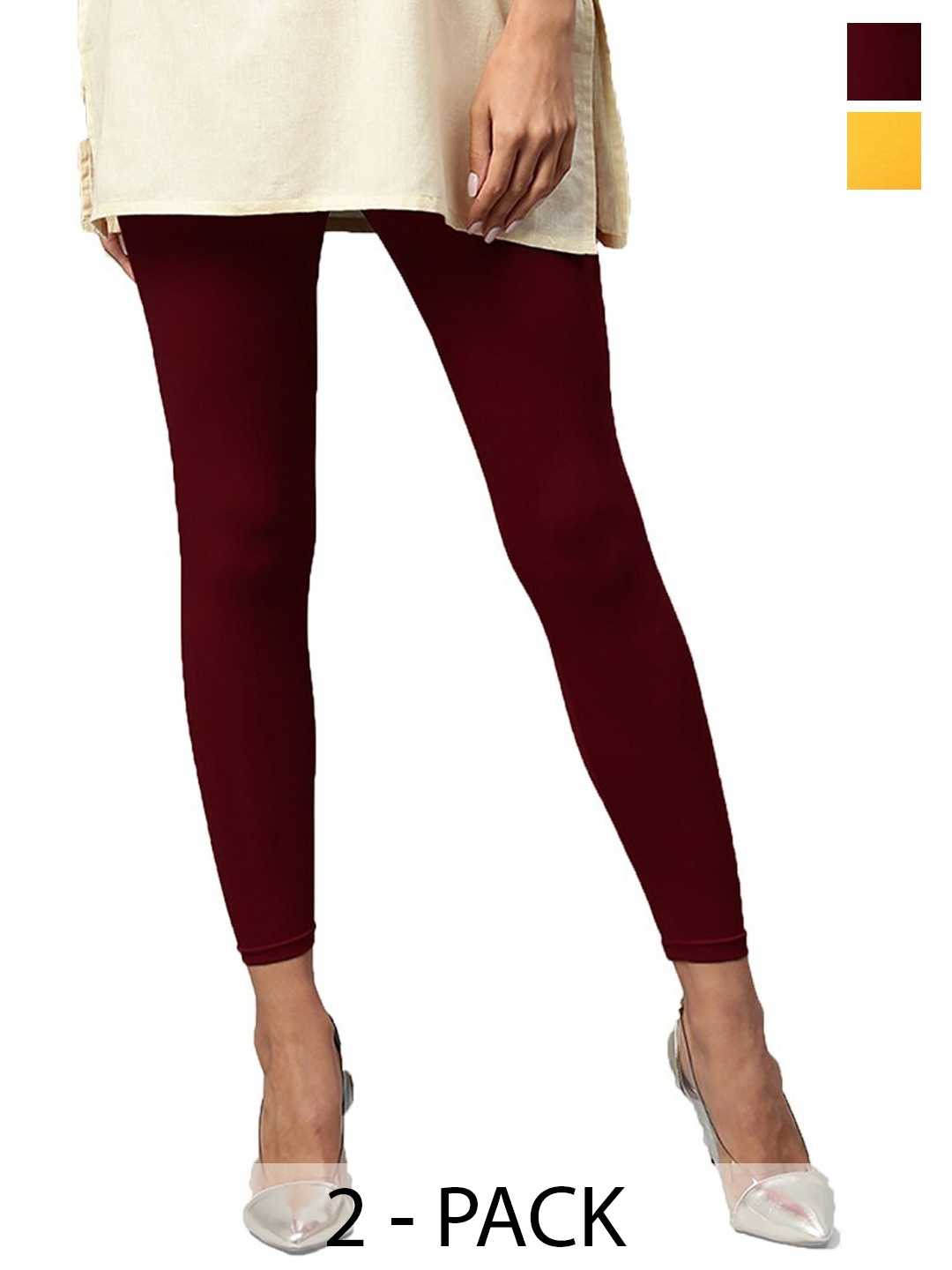 

FUBAR Pack Of 2 Ankle-Length Leggings, Yellow