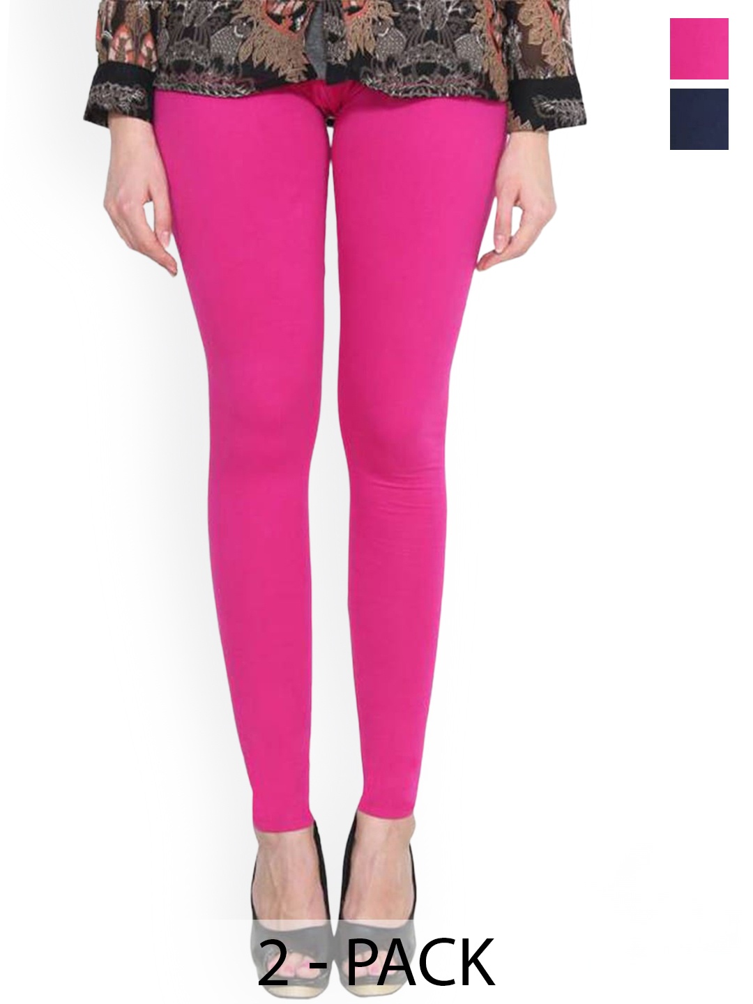 

FUBAR Pack Of 2 Ankle-Length Leggings, Pink
