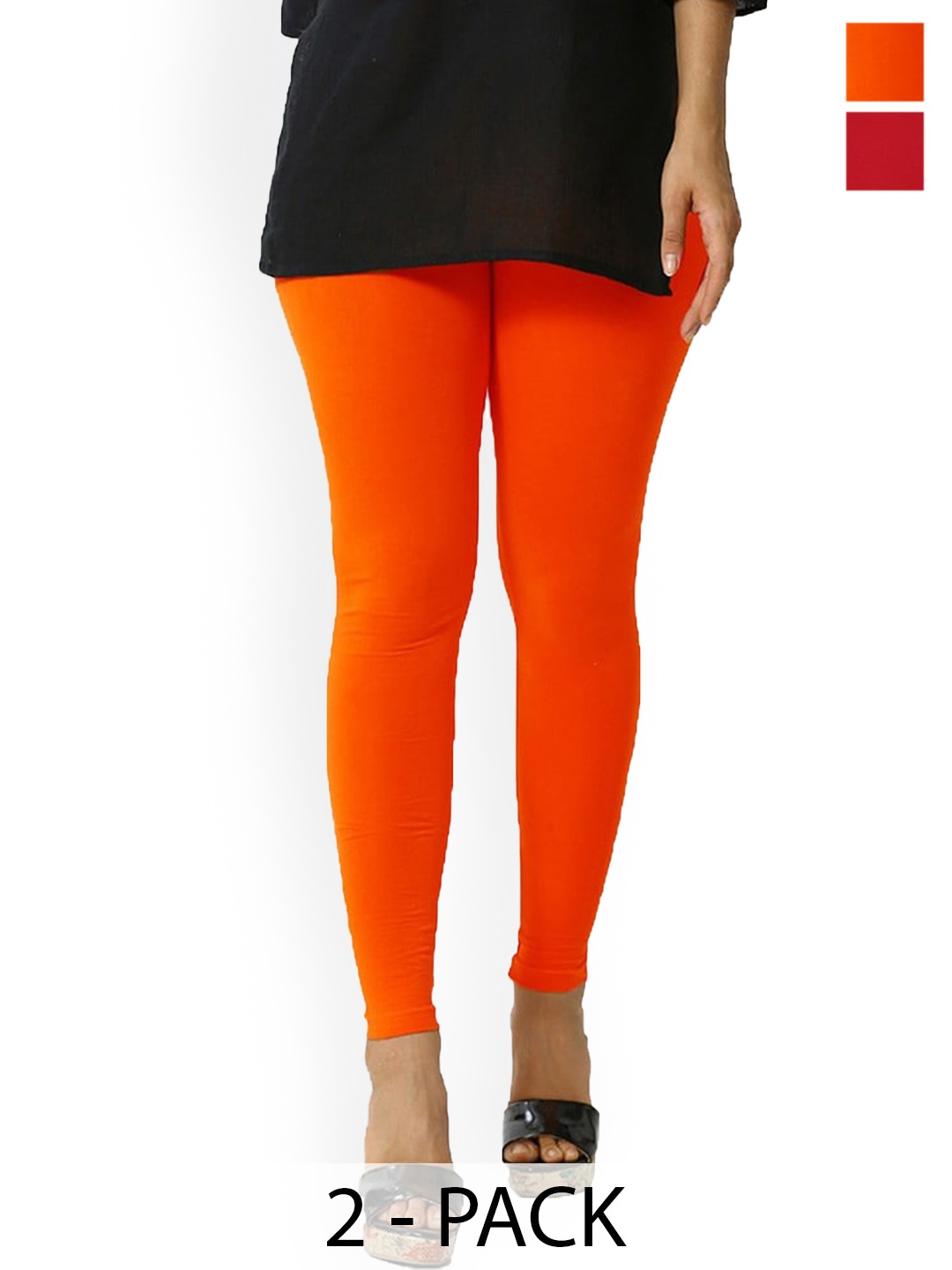 

FUBAR Pack Of 2 Ankle-Length Leggings, Red