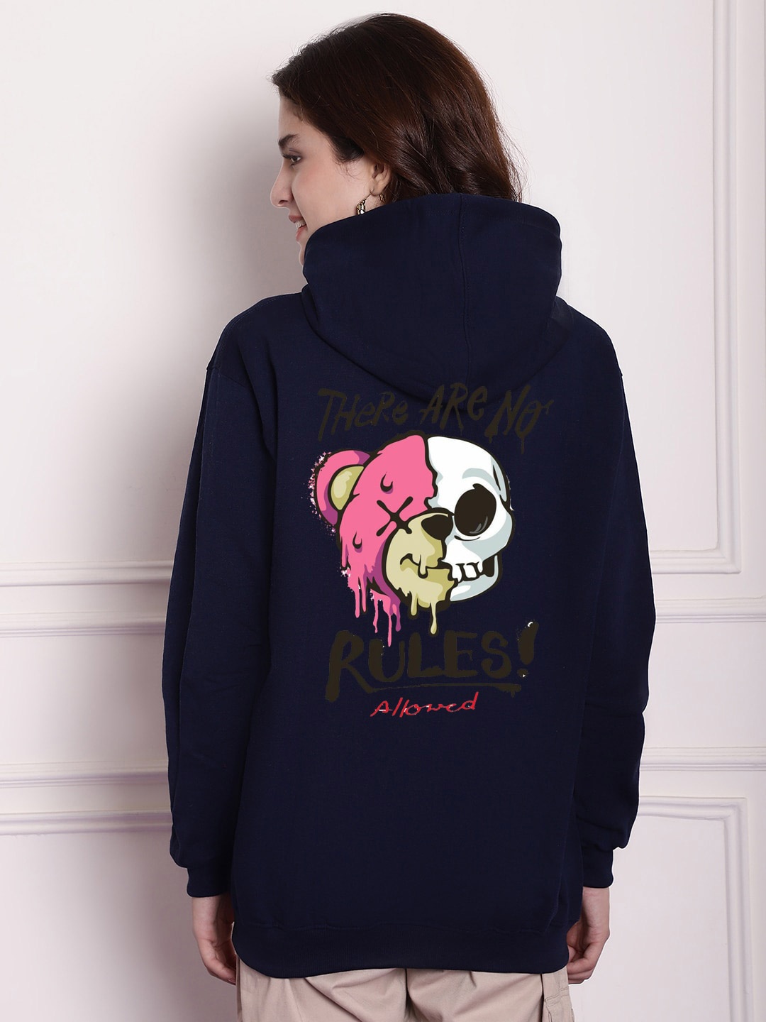 

Imsa Moda Printed Hooded Sweatshirt, Navy blue