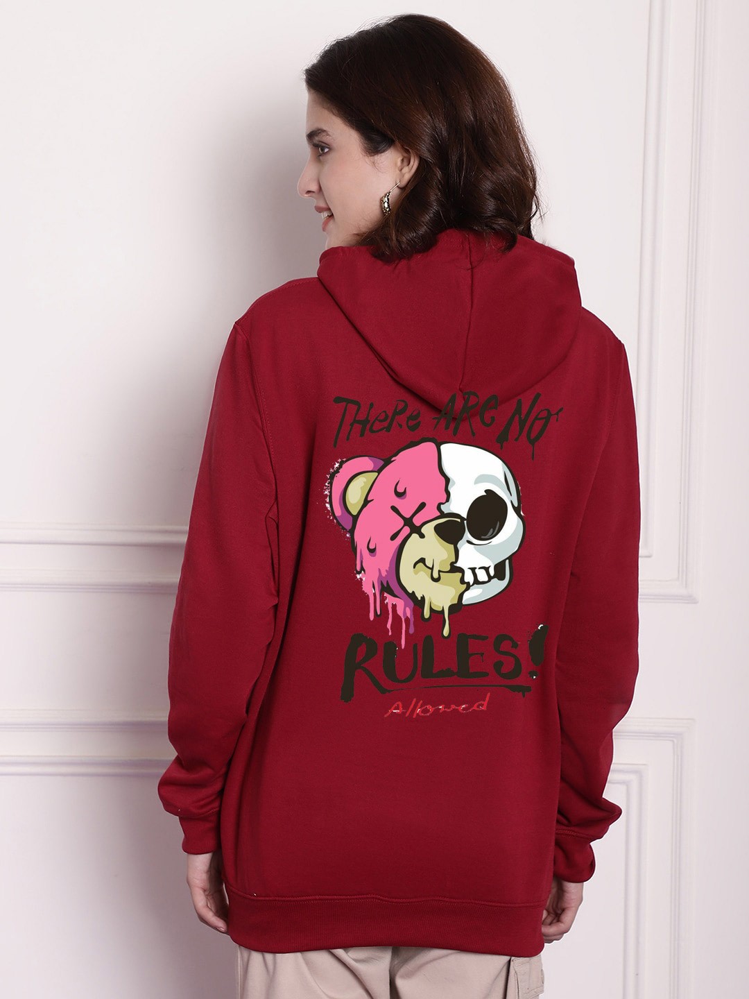 

Imsa Moda Printed Hooded Sweatshirt, Maroon
