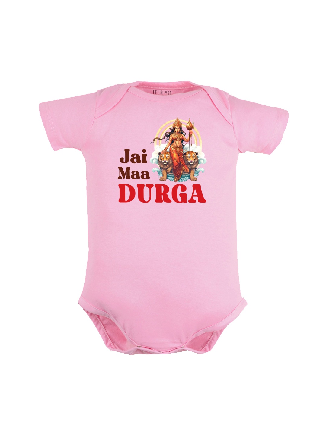 

FFLIRTYGO Kids Durga Puja & Navratri Special Pure Cotton Bodysuit, Pink