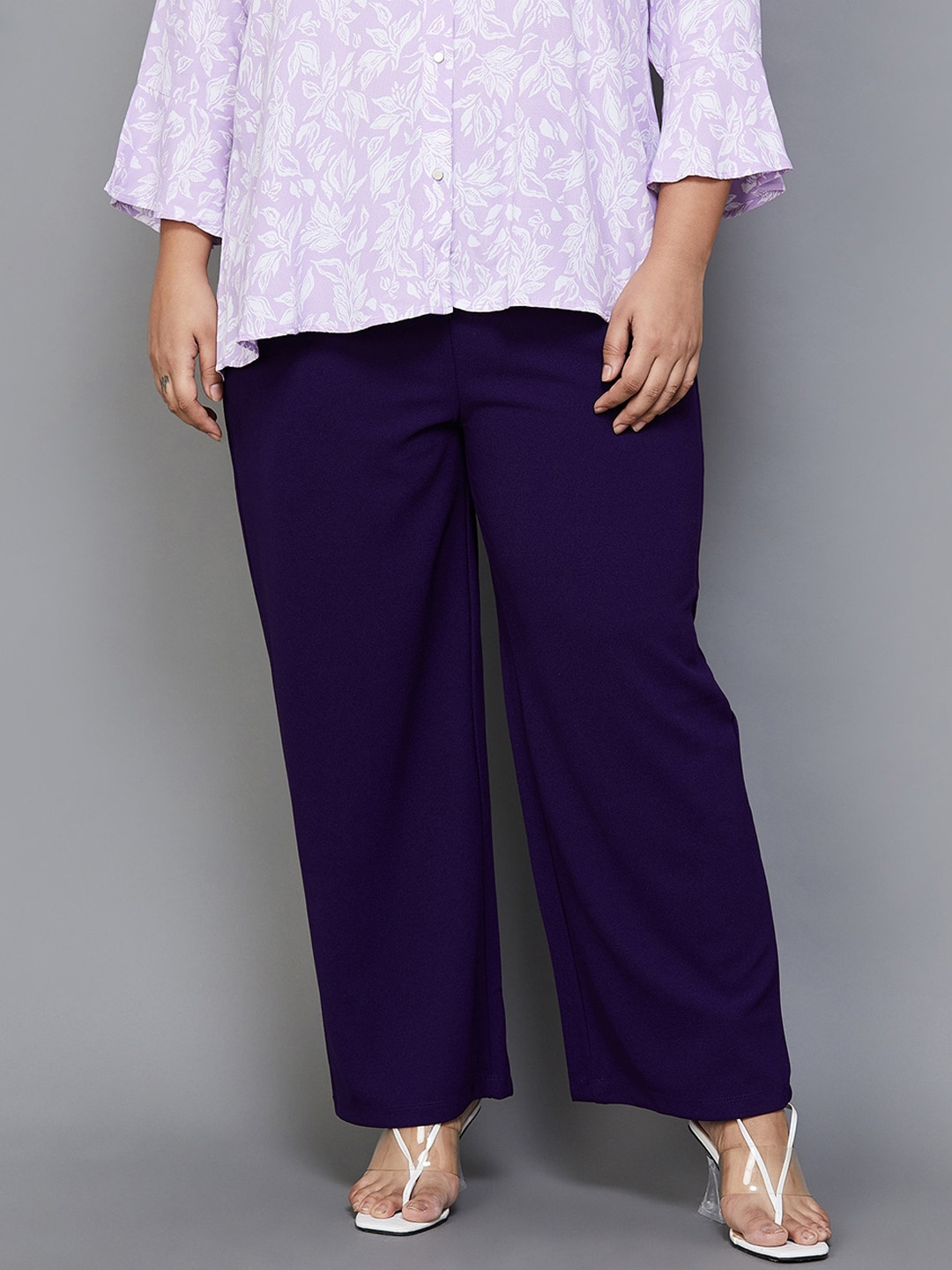 

Nexus by Lifestyle Women Plus Size Parallel Trousers, Purple