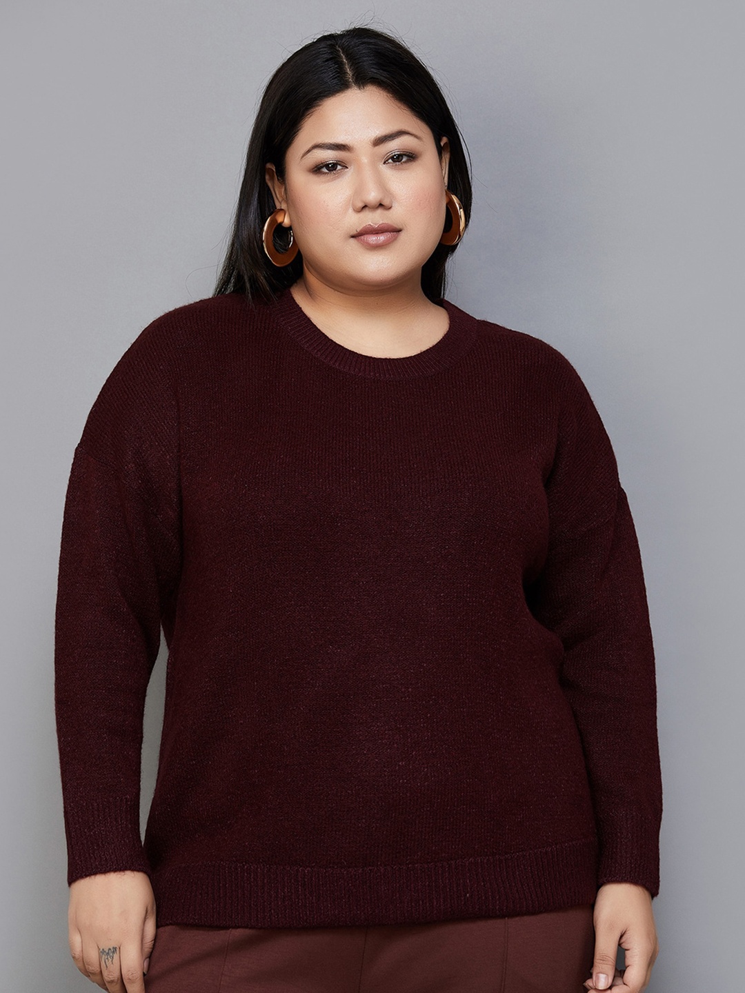 

Nexus by Lifestyle Plus Size Extended Sleeves Top, Maroon