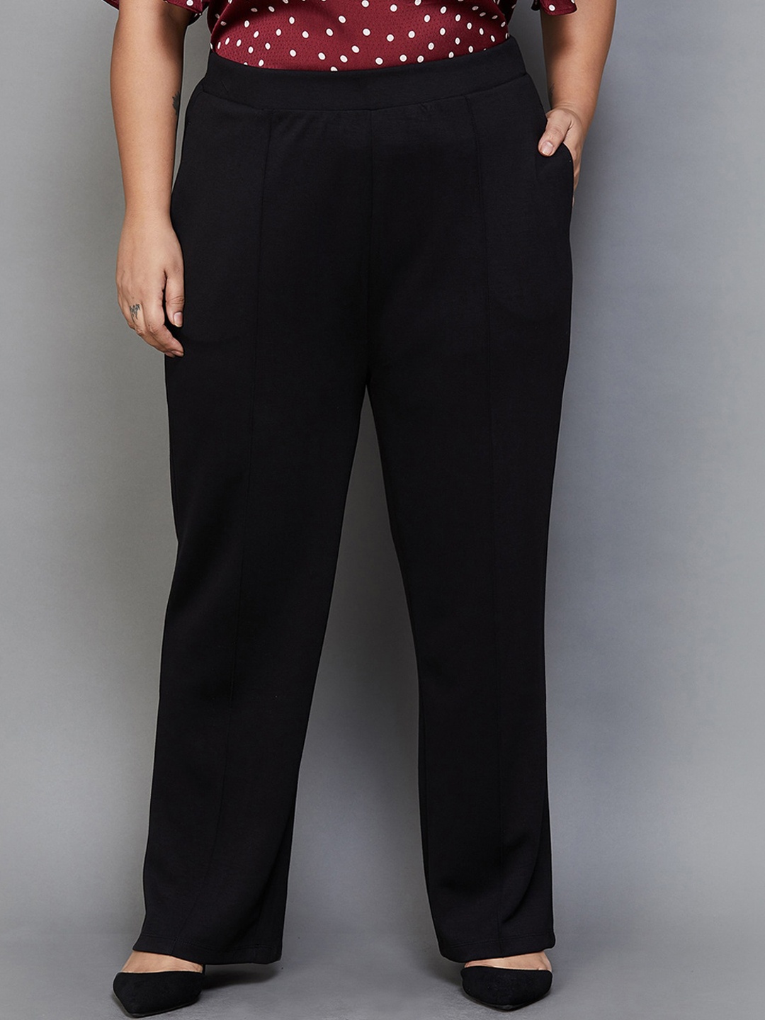 

Nexus by Lifestyle Women Plus Size Pleated Trousers, Black