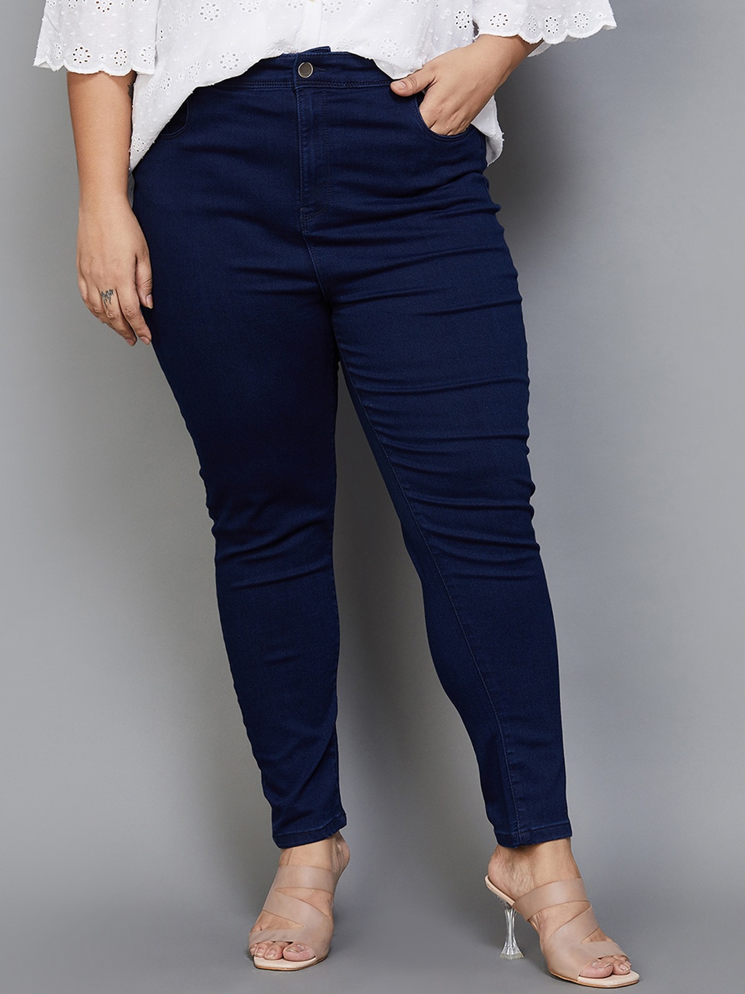 

Nexus by Lifestyle Plus Size Women Clean Look Cotton Skinny Fit Jeans, Blue