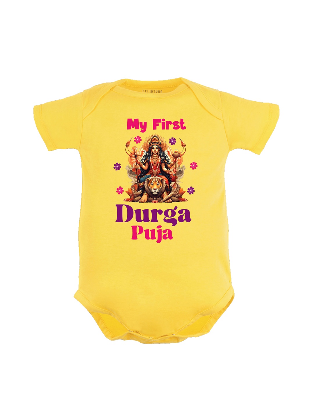 

FFLIRTYGO Infants Graphic Printed Pure Cotton Bodysuit, Yellow