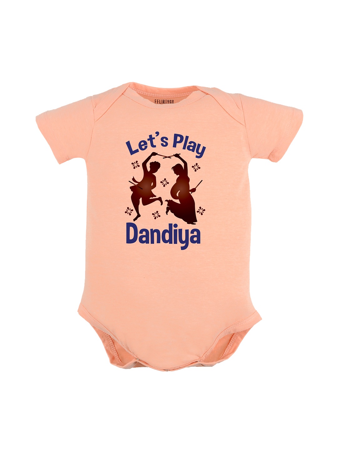 

FFLIRTYGO Infants Durga Puja Special Pure Cotton Bodysuit, Peach