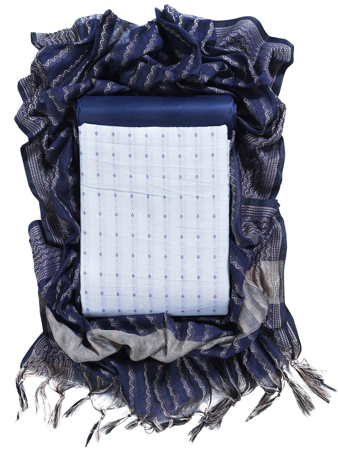 

Sun Fashion And Lifestyle Ethnic Motifs Woven Design Unstitched Dress Material, Blue