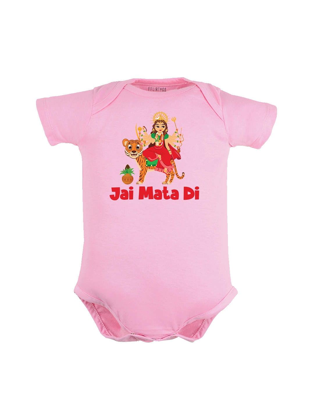 

FFLIRTYGO Kids Graphic Printed Cotton Bodysuit, Pink