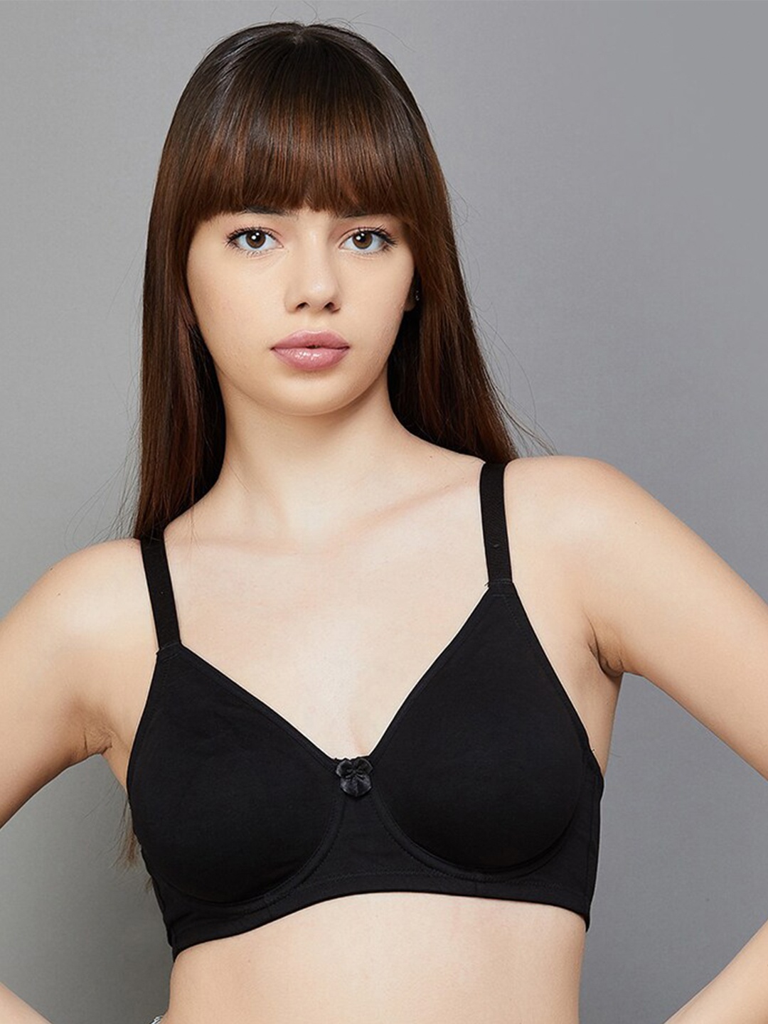 

Ginger by Lifestyle Medium Coverage Non Padded Everyday Bra All Day Comfort, Black