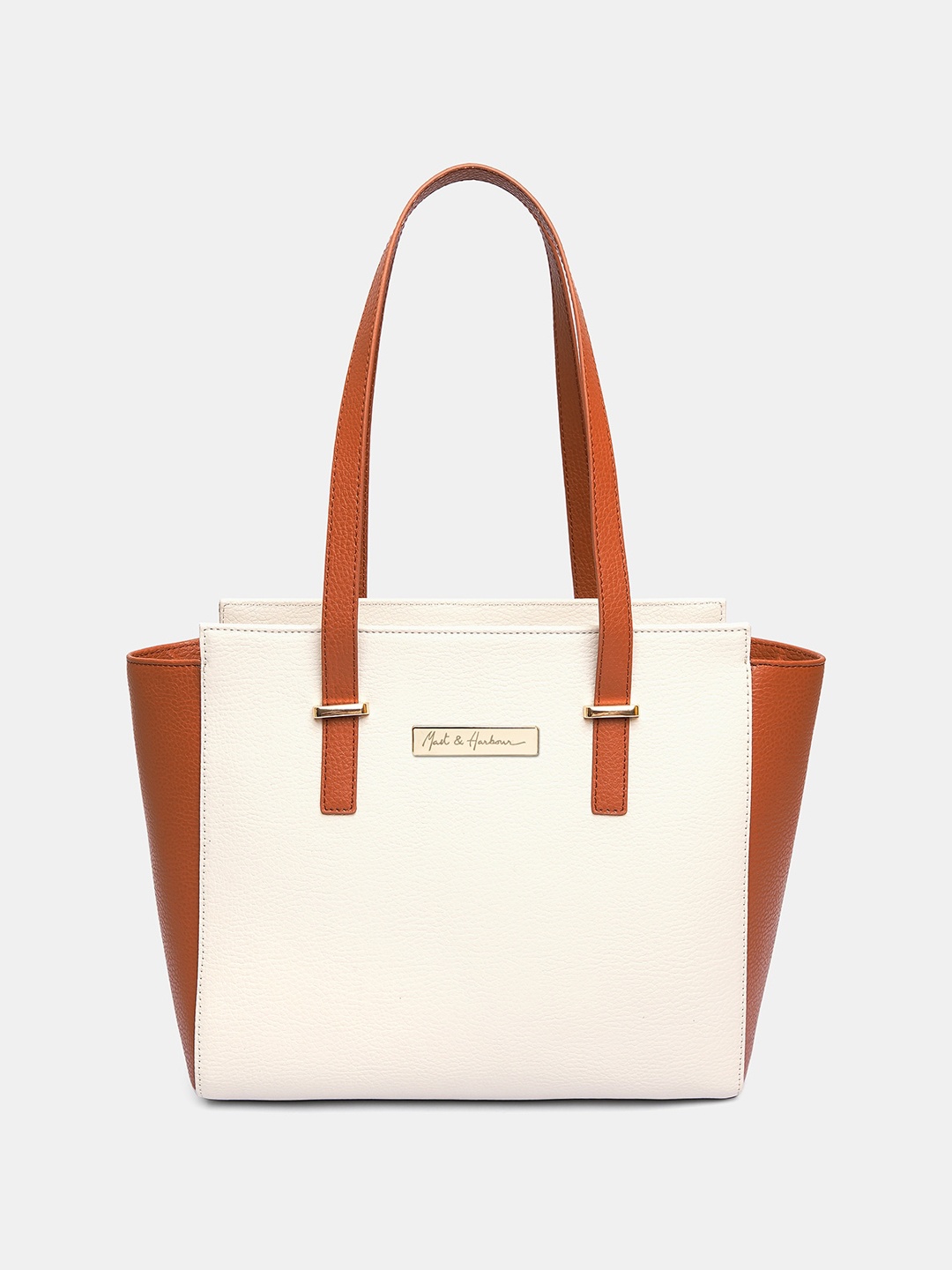 

Mast & Harbour Colourblocked Structured Shoulder Bag, Cream