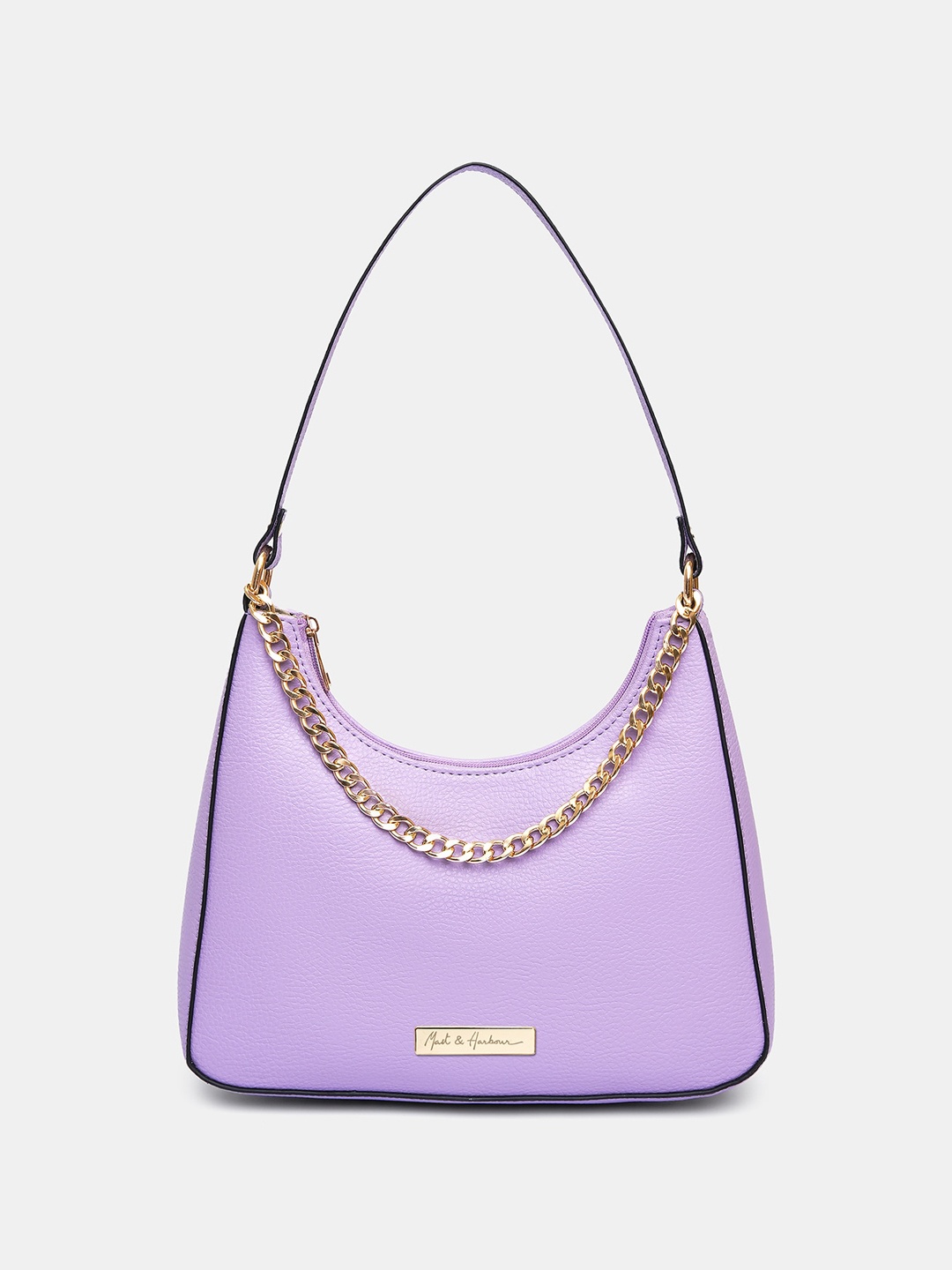 

Mast & Harbour Textured Structured Baguette Bag, Purple