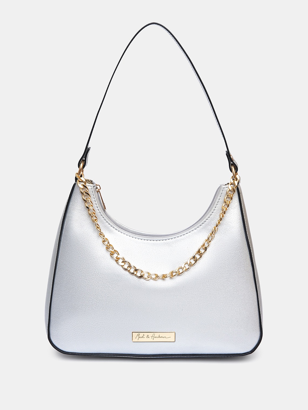 

Mast & Harbour Structured Baguette Bag, Silver