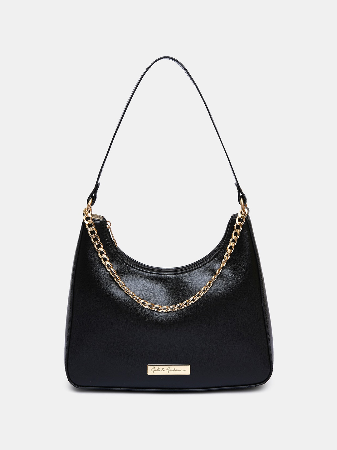 

Mast & Harbour Structured Baguette Bag, Black