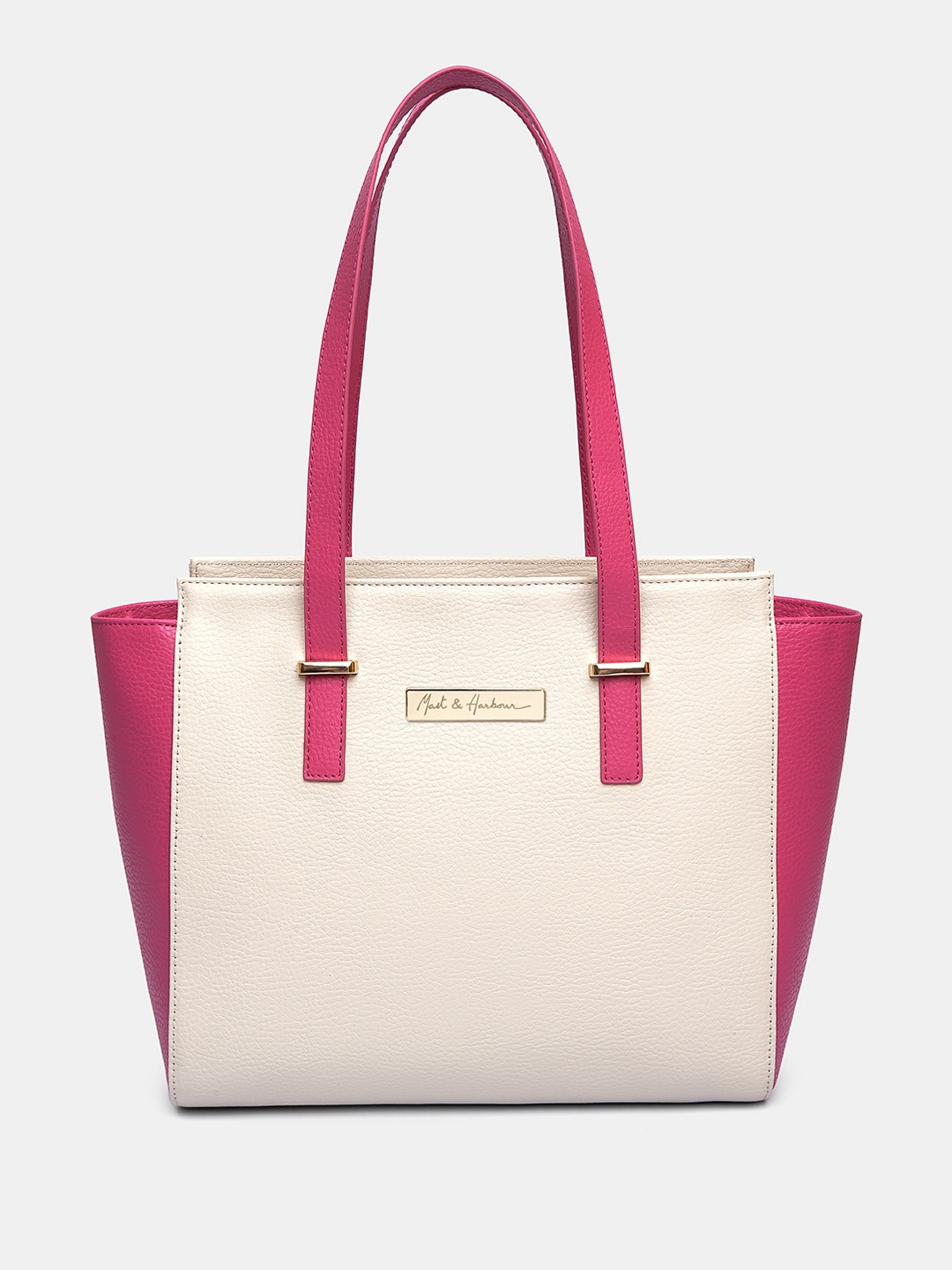 

Mast & Harbour Colourblocked Structured Shoulder Bag, Cream