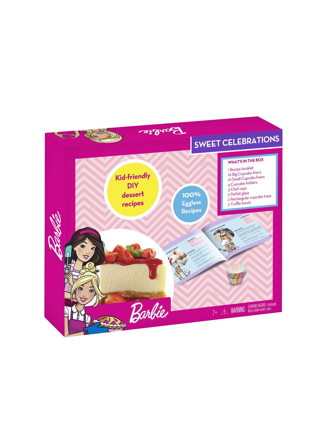 

Barbie Sweet Celebrations Kid Friendly DIY Desert Recipes Set, Pink