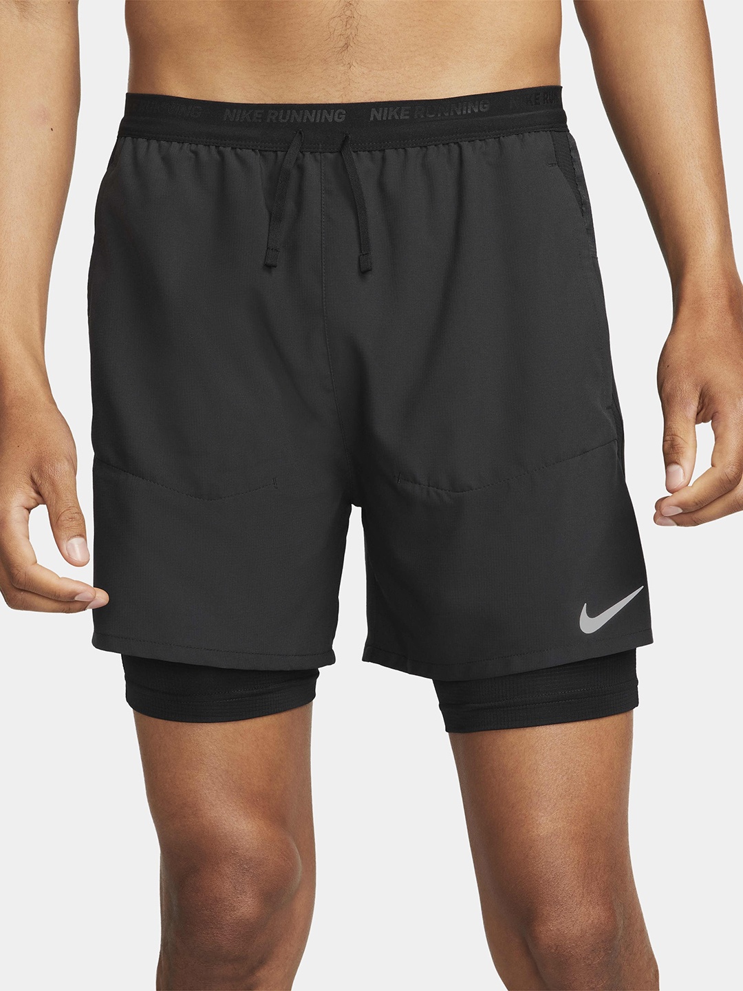 

Nike Men Dri-FIT Stride Hybrid Running Shorts, Black