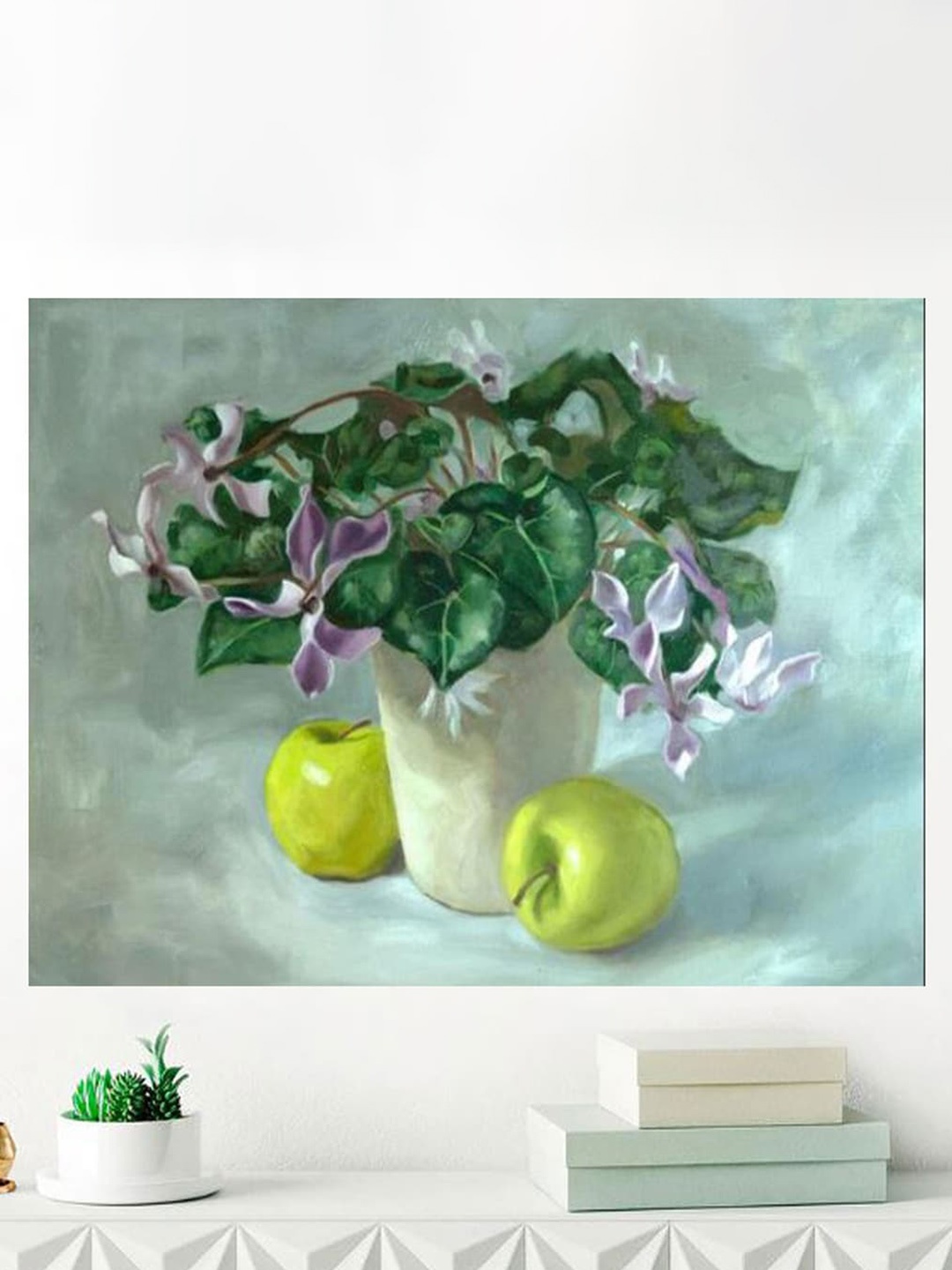 

Gallery99 Green Flower Vase Oil Painted Canvas Rolled Unframed Wall Art