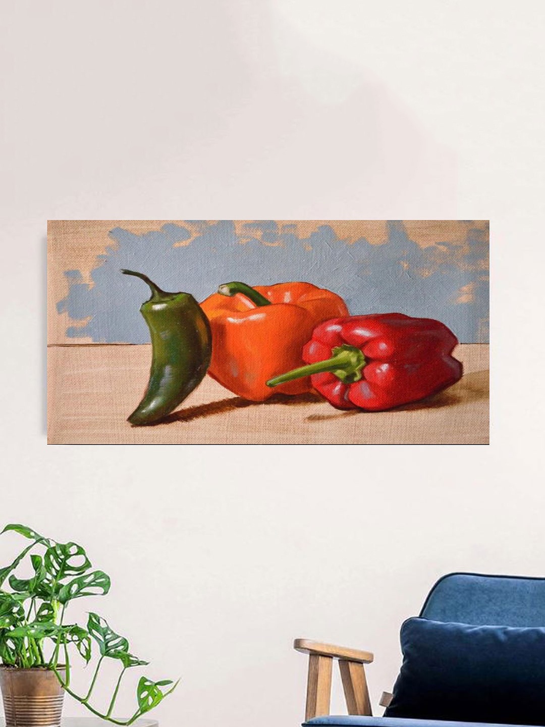 

Gallery99 Orange & Red Capsisum Oil Painted Canvas Rolled Unframed Wall Art