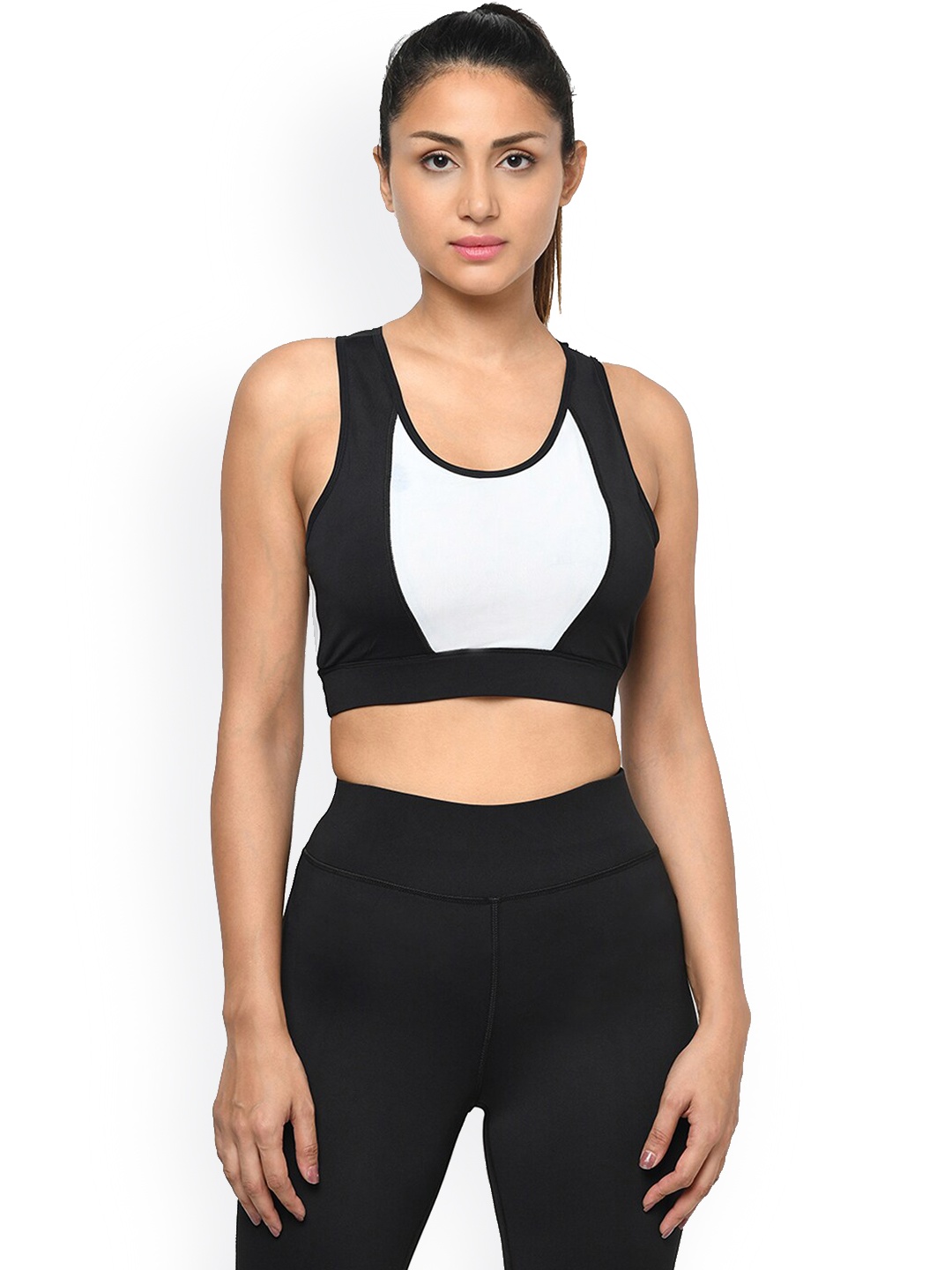 

URKNIT High-Rise Padded Non-Wired Tracksuits, Black