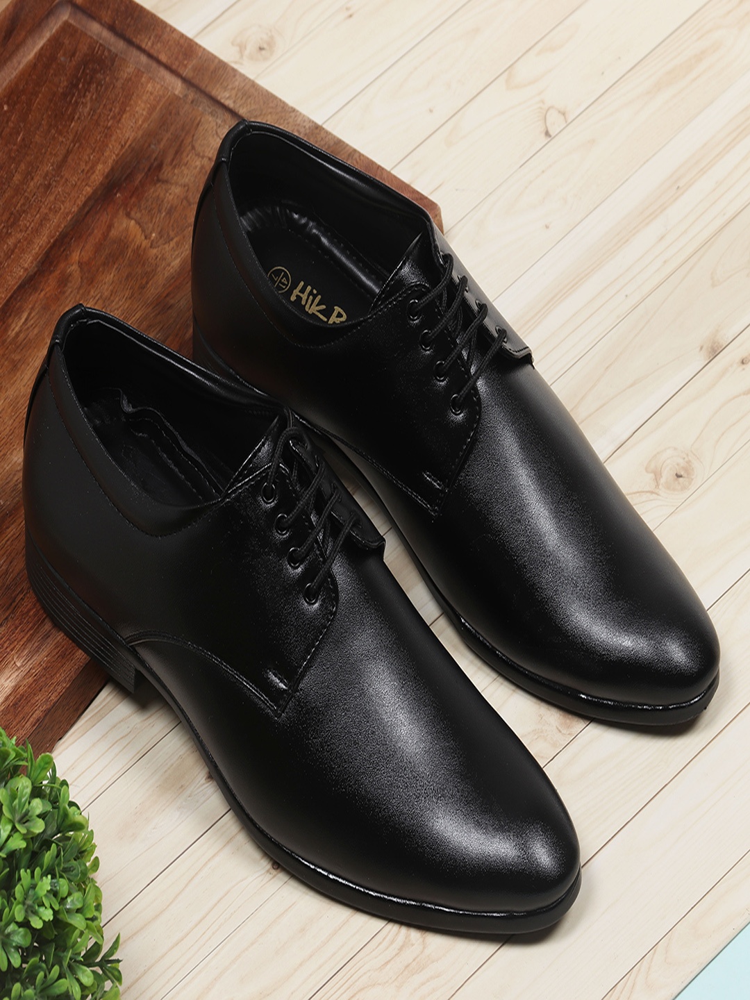 

HikBi Men Leather Anti-skid Stability Formal Derbys, Black