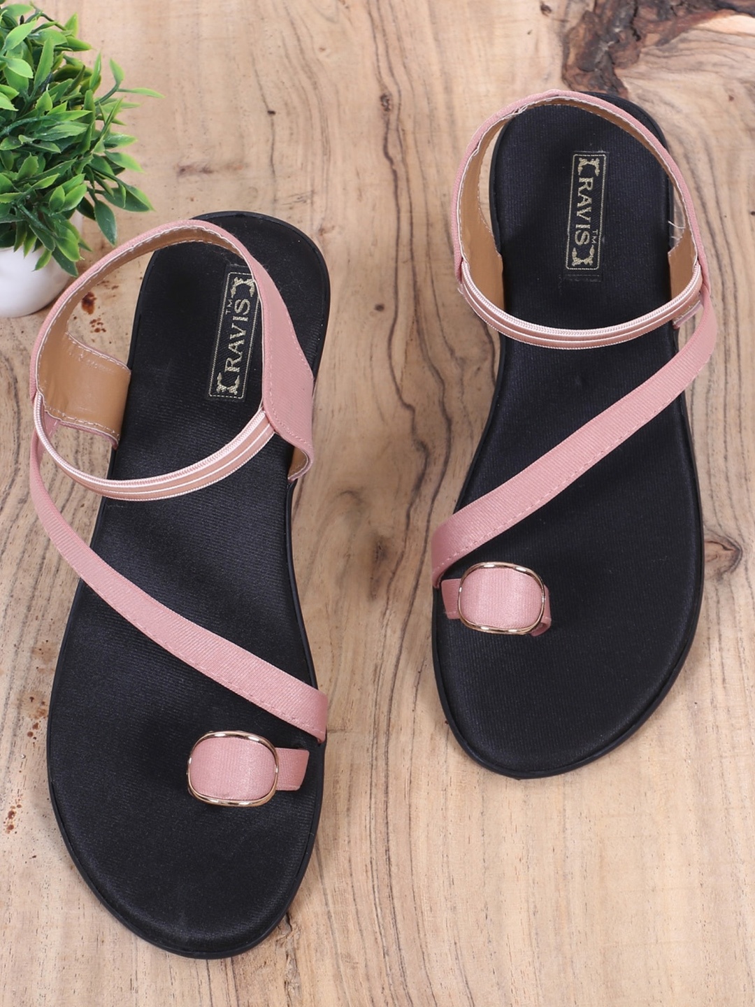 

Ravis Strappy One Toe Flats, Peach