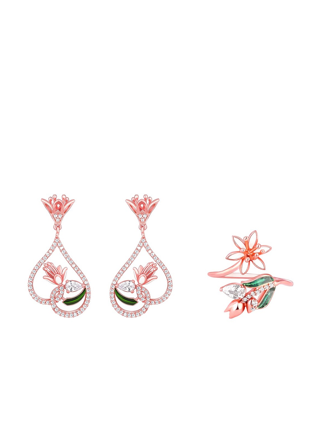 

GIVA 92.5 Sterling Silver Rose Gold-Plated Bhumi Majestic Musli Jewellery Set