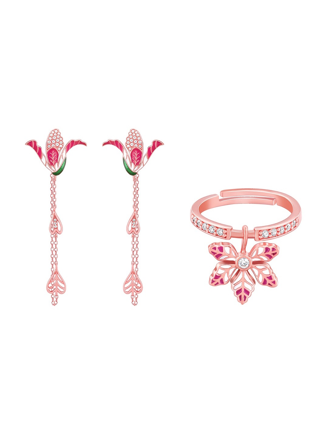 

GIVA 92.5 Sterling Silver Rose Gold-Plated Jewellery Set