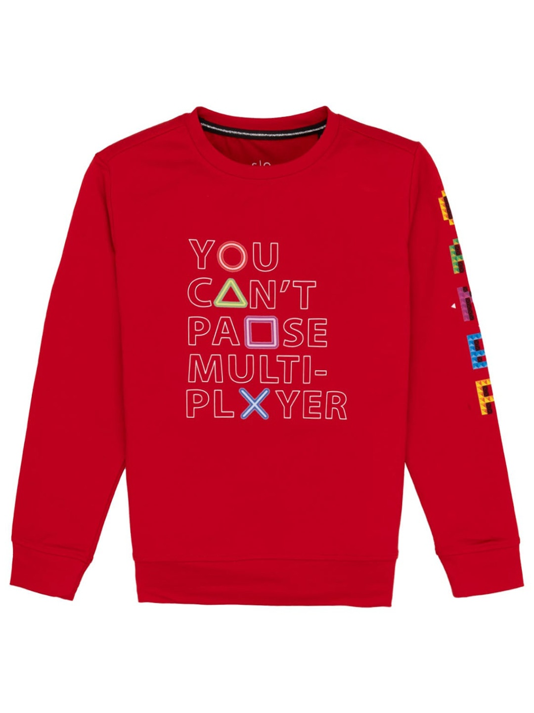 

Status Quo Boys Typography Printed Lightweight Cotton Sweatshirt, Red