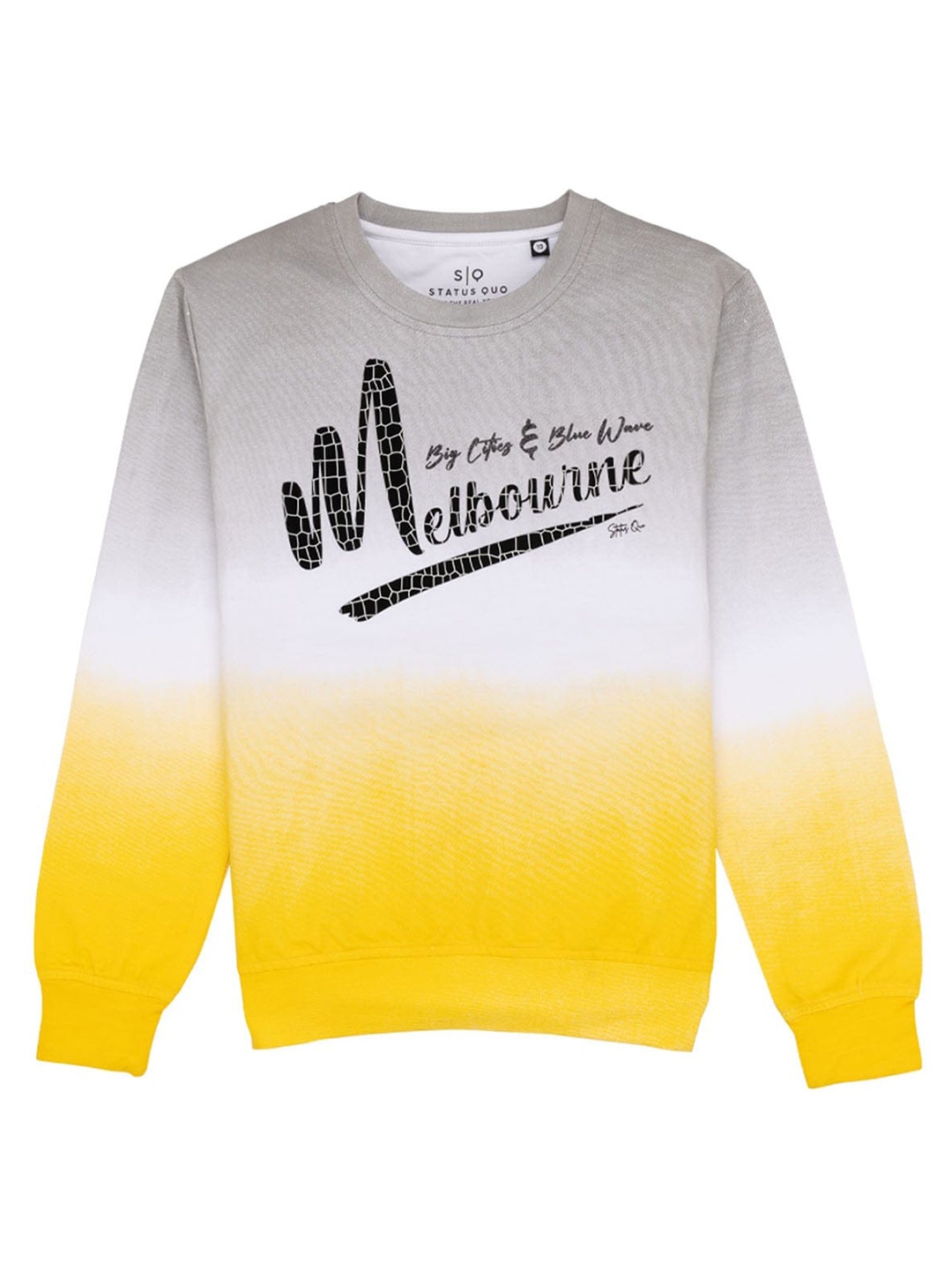 

Status Quo Boys Typography Printed Cotton Sweatshirt, Yellow