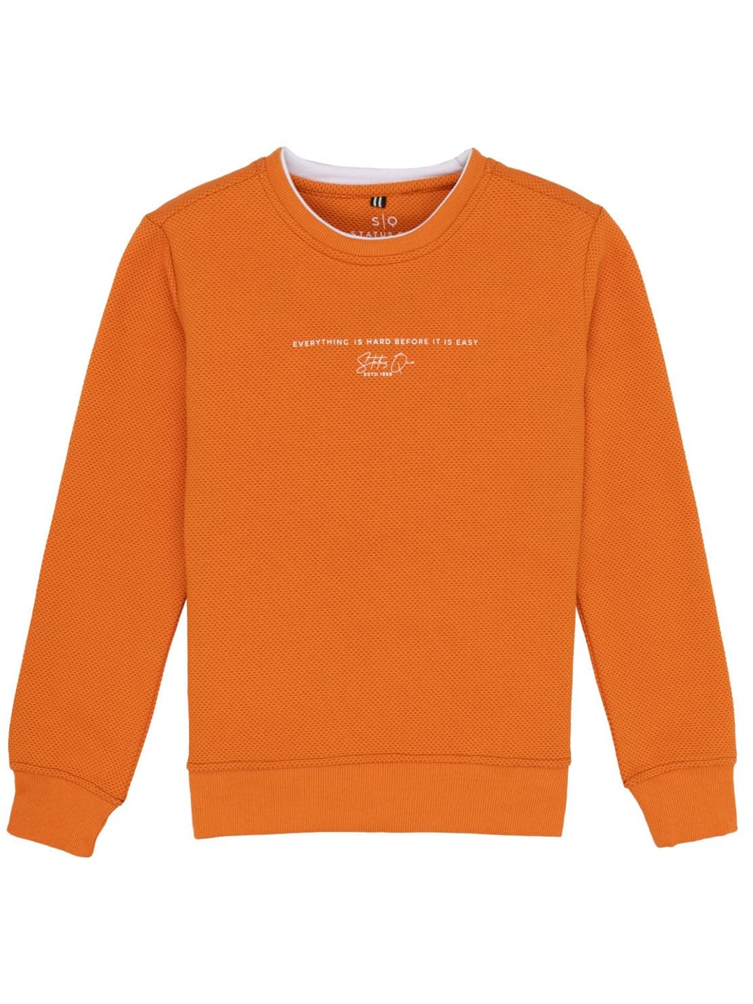 

Status Quo Boys Round Neck Cotton Sweatshirt, Orange