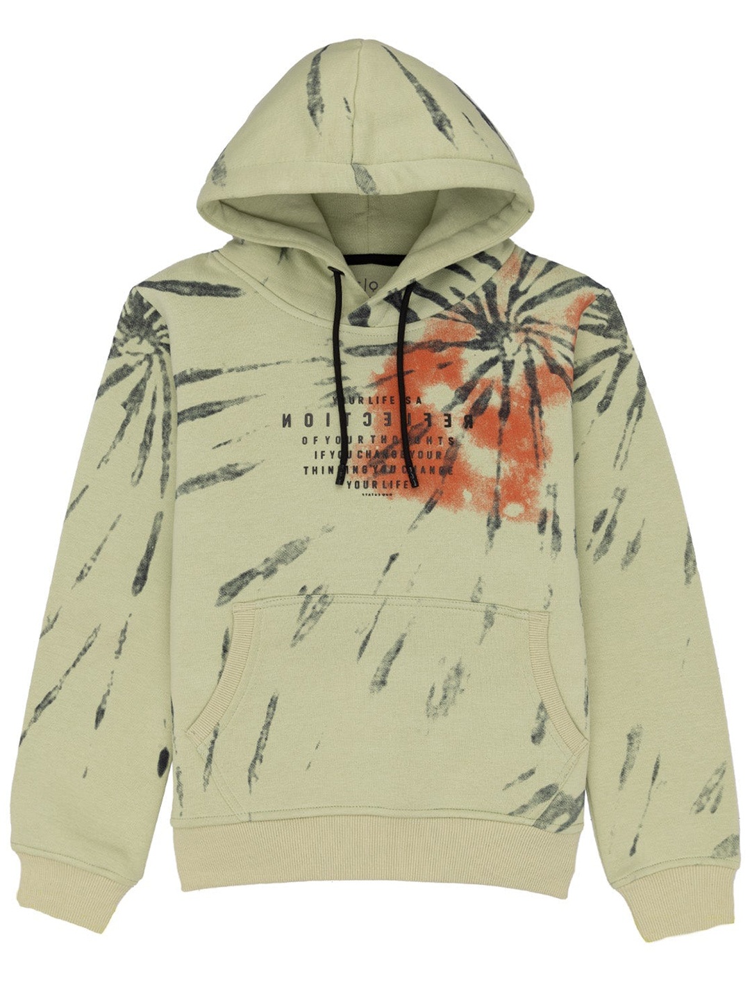 

Status Quo Boys Graphic Printed Hooded Cotton Pullover Sweatshirt, Green