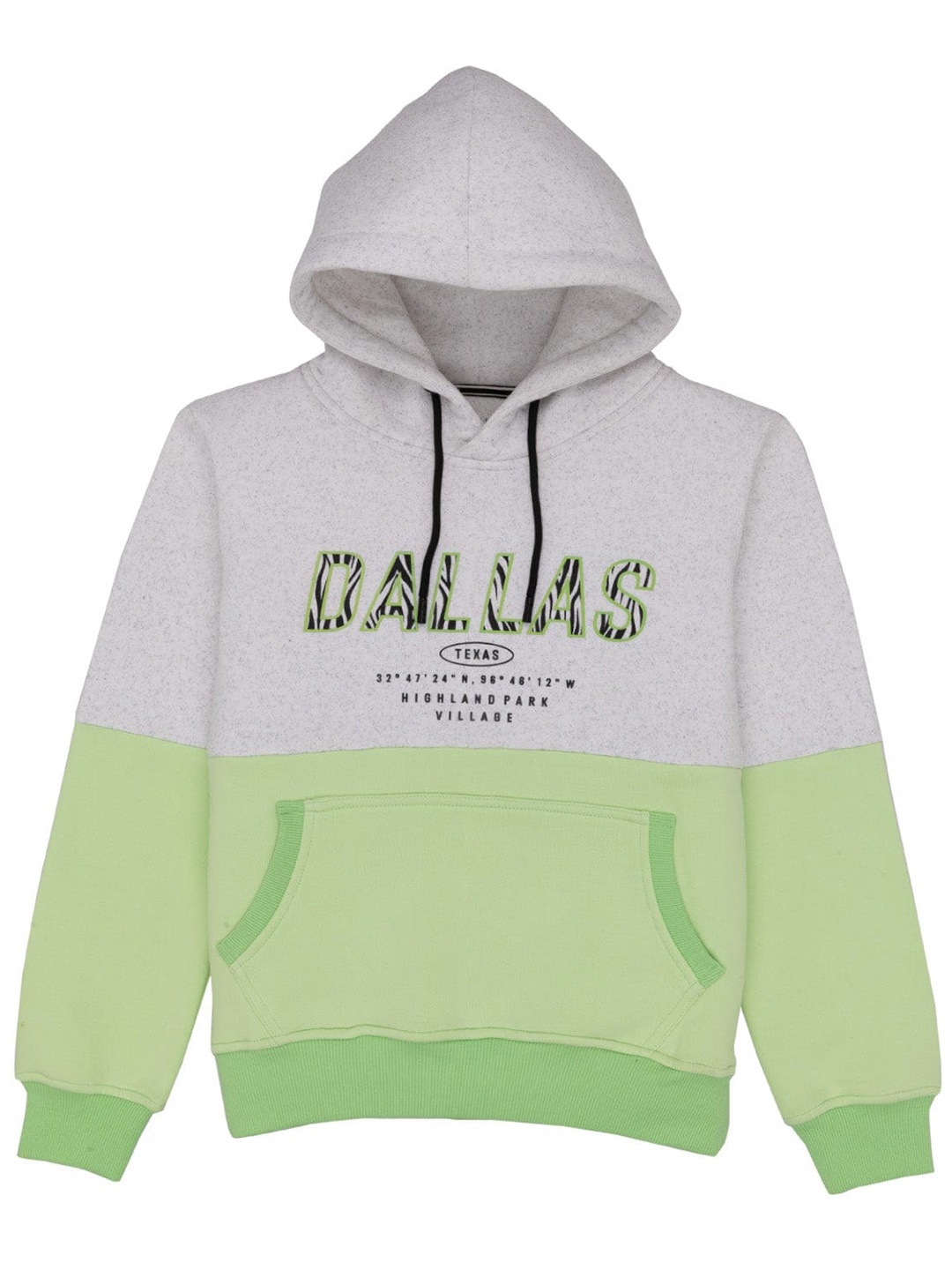 

Status Quo Boys Colourblocked Hooded Cotton Pullover, Green