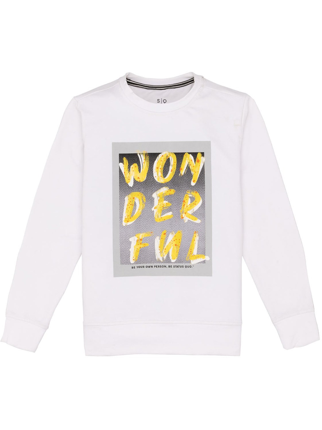 

Status Quo Boys Typography Printed Lightweight Cotton Sweatshirt, White