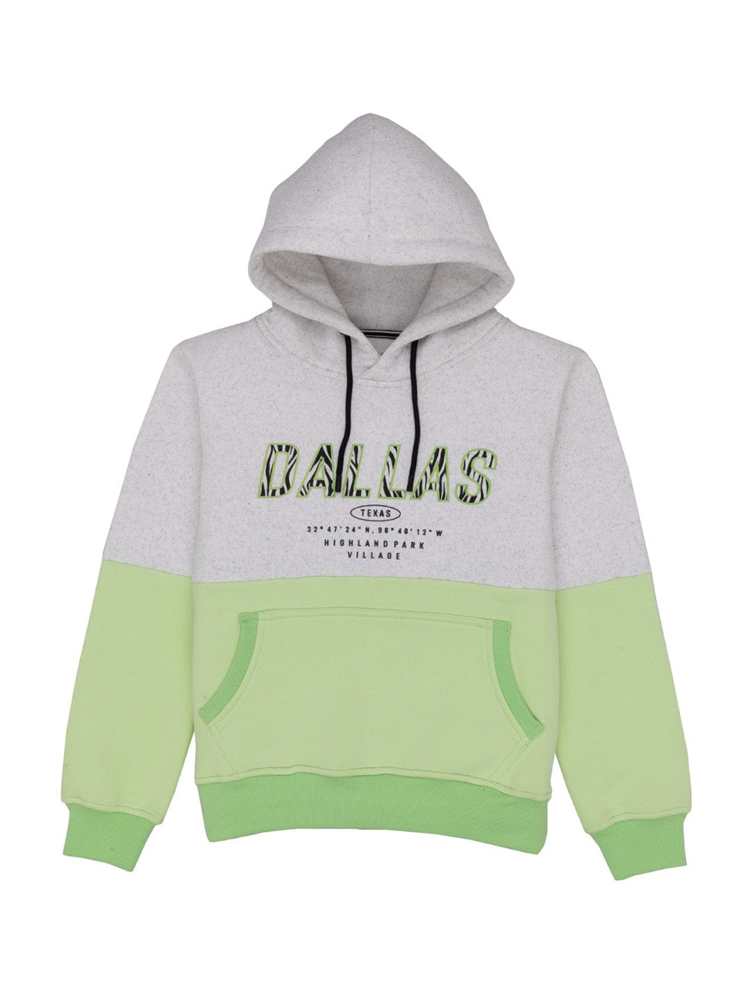 

Status Quo Boys Typography Printed Hooded Cotton Pullover Sweatshirt, Green