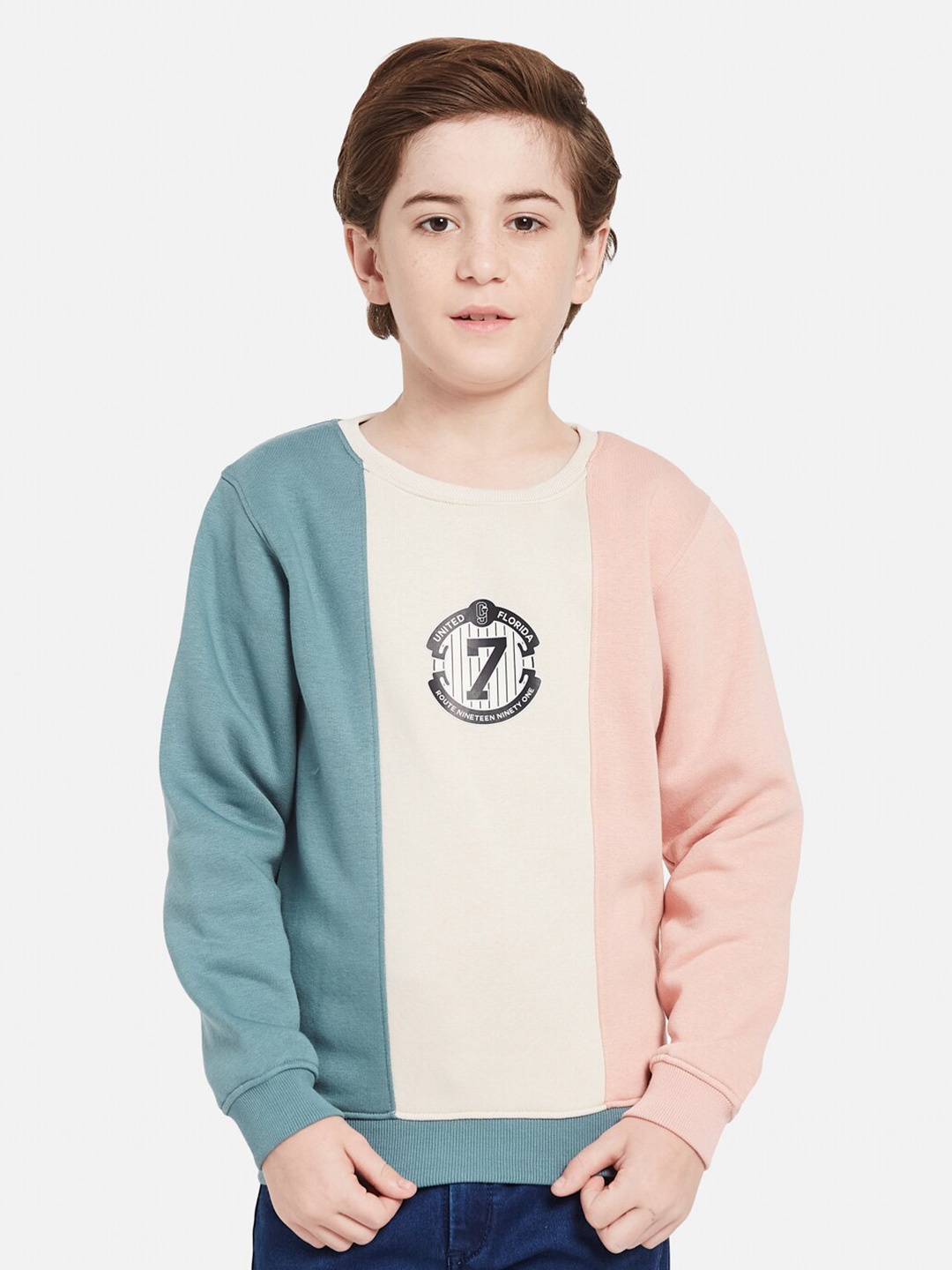 

Octave Boys Colourblocked Fleece Pullover, Blue