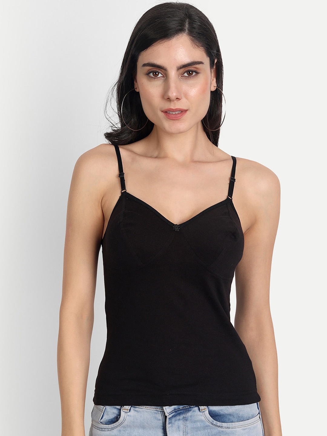 

Aimly Adjustable Cotton Camisole, Black