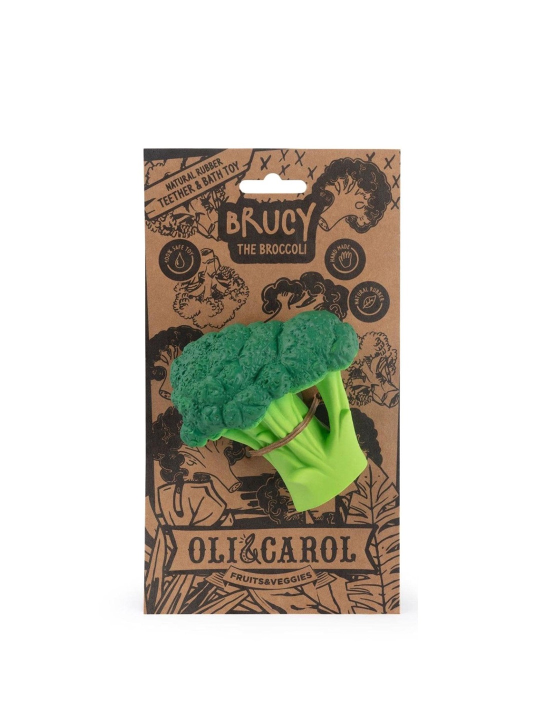 

Oli and Carol Infants Textured Broccoli Rubber Chewable Teether, Green