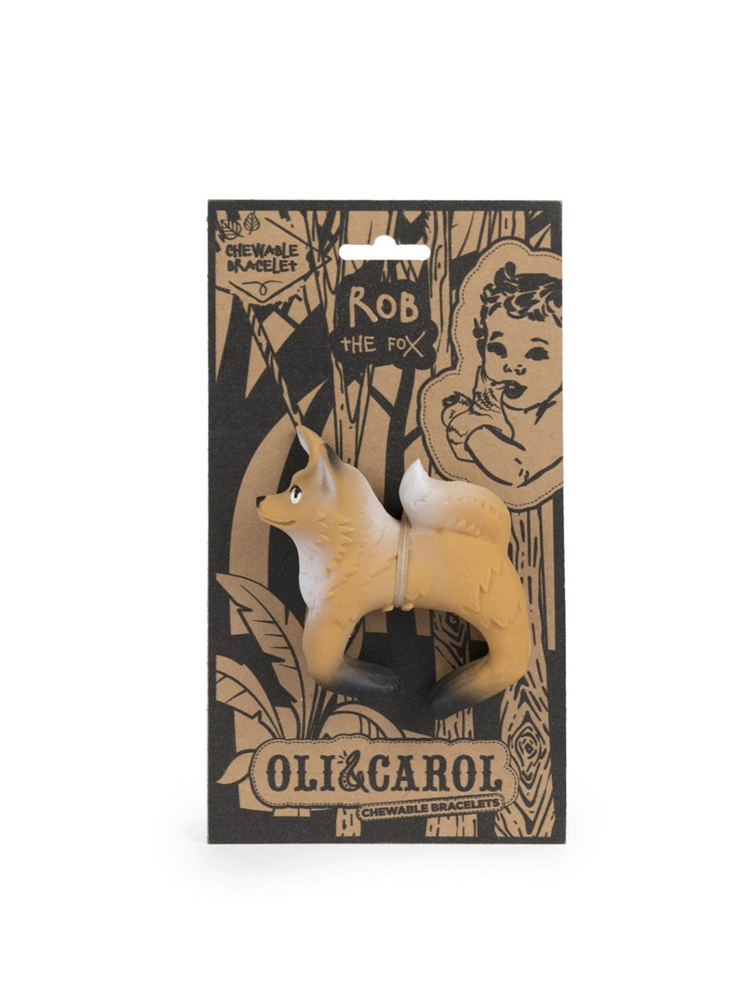 

Oli and Carol Infants Textured Fox Rubber Chewable Bracelet Teether, Yellow