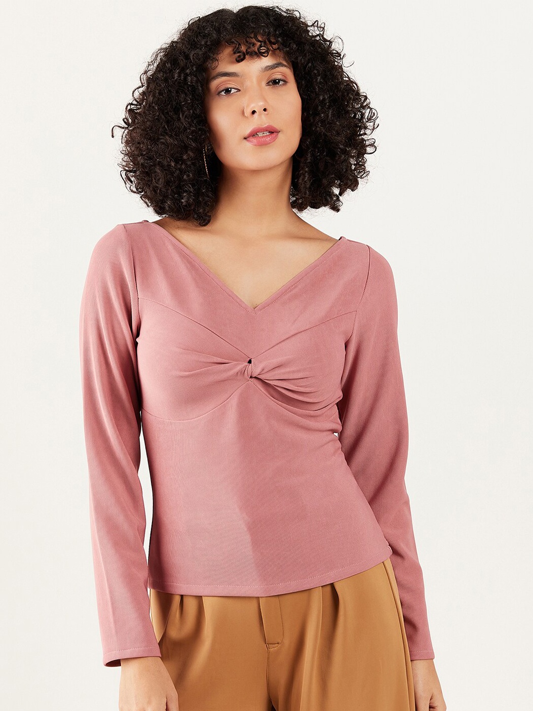 

Athena Immutable V-Neck Twisted Top, Pink